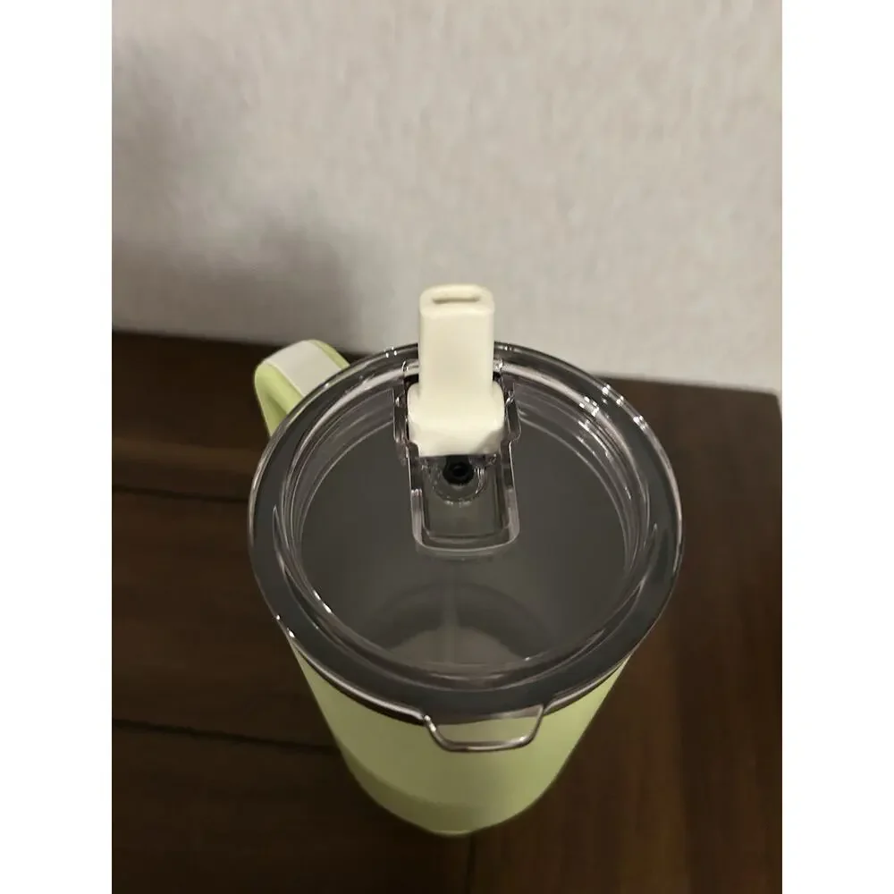 SILICANICE 40oz Stainless Steel Tumbler Straw Handle Leaf Yellow Insulated New